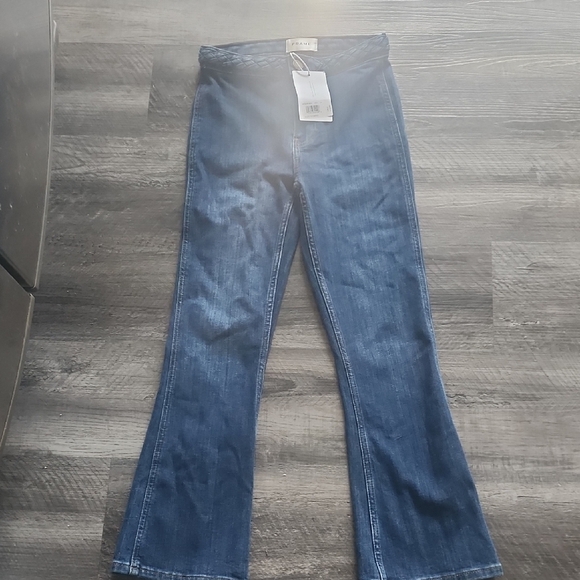 Frame Braided Crop Mini Boot Jeans Size 24 $258 - Picture 3 of 5
